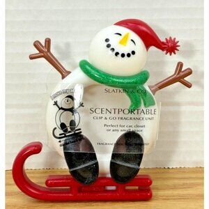 Scentportable Fragrance Clip & Go Snowman On Sled Arms Move NEW Winter Scent